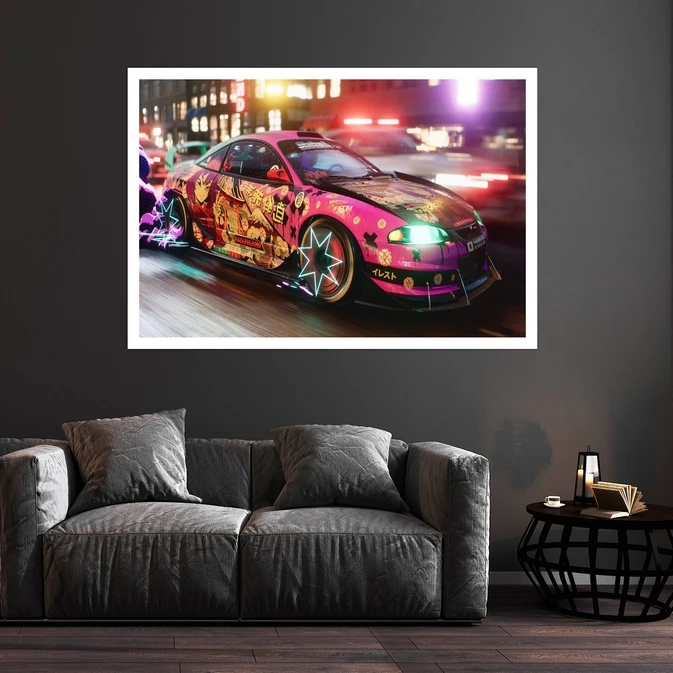 تابلو بکلیت طرح بازی Need for Speed Unbound مدل قاب شاسی W-s8861