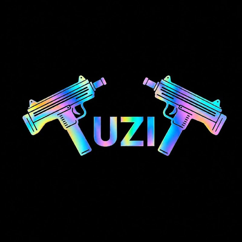برچسب بدنه خودرو سولگی طرح UZI هولوگرامی کد M435