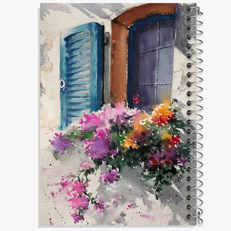 دفتر شطرنجی 50 برگ خندالو طرح گل کد 2226