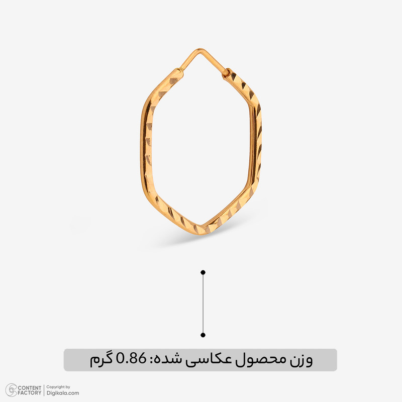 گوشواره حلقه‌ای طلا 18 عیار زنانه دوست خوب مدل ذوزنقه - 4