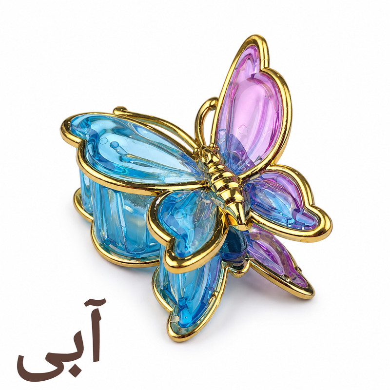کلیپس مو زنانه کریستالی مدل کاتیا پروانه ای لوکس کد GC-15