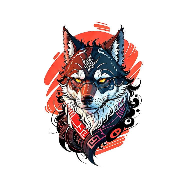 استیکر پارچه و لباس پاد آفرین مدل گرگ کد 1614