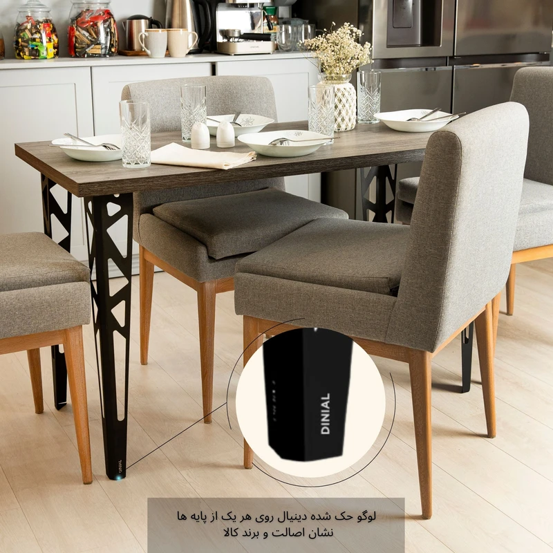 عکس شماره 4 : میز ناهارخوری ۴ نفره دینیال مدل 02-di9090-75