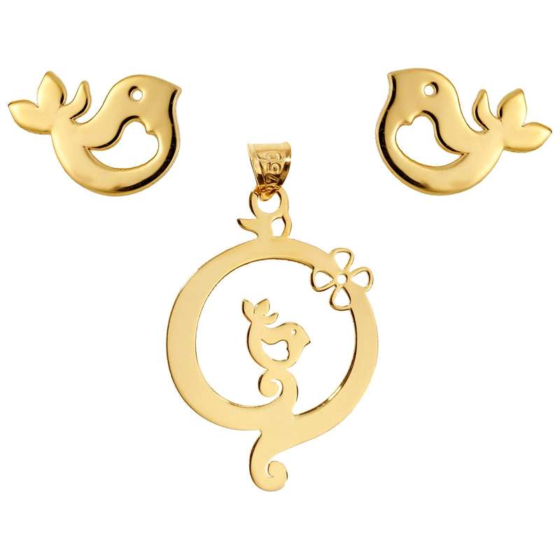 نیم ست طلای 18 عیار زنانه رزا مدل SG60 نیم ست طلای 18 عیار زنانه رزا مدل SG60