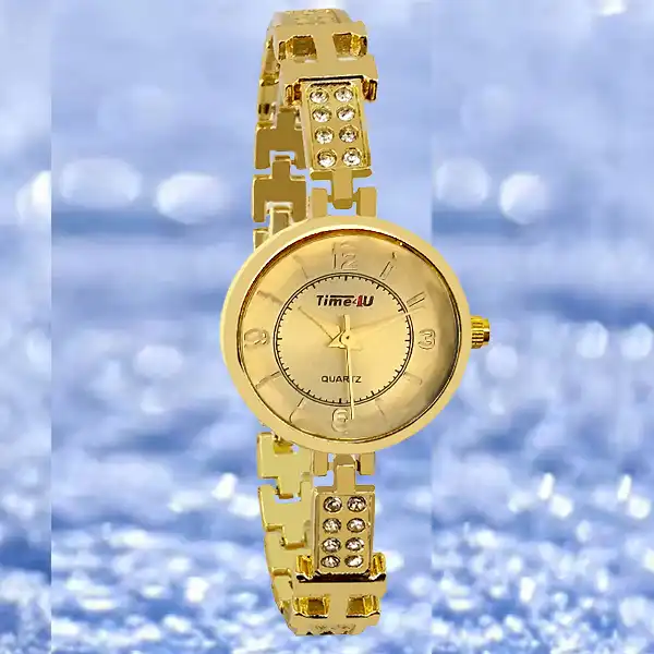 ساعت مچی عقربه ای زنانه مدل لوکس نگین دار کد HT4U1