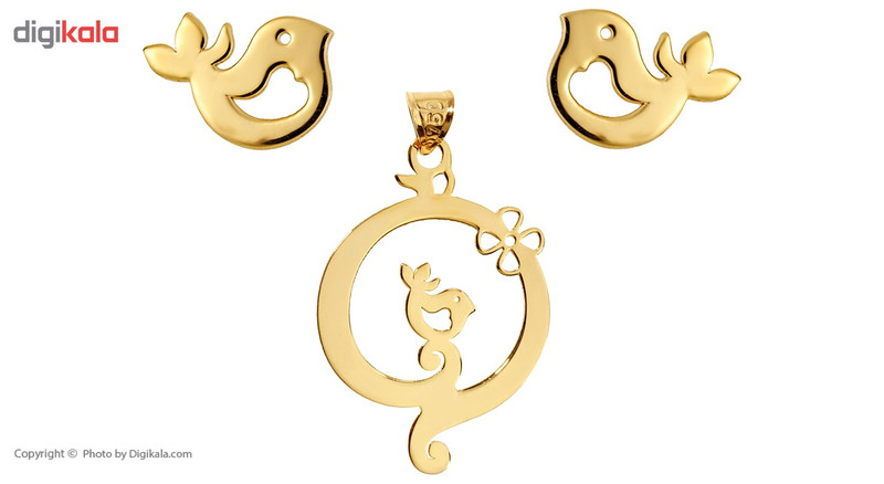 نیم ست طلای 18 عیار زنانه رزا مدل SG60 نیم ست طلای 18 عیار زنانه رزا مدل SG60