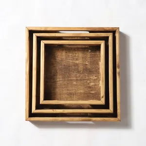 سینی چوبی ژیکاوود مدل ژیوار مجموعه سه عددی