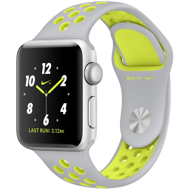 ساعت هوشمند اپل واچ سری 2 مدل Nike Plus 38mm Silver with Silver Volt Band
