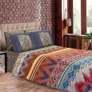 سرویس ملحفه مل رز طرح گلیم یک نفره 2 تکه