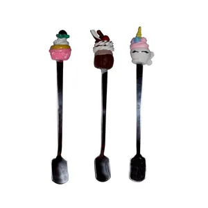 قاشق شربت خوری مدل یونیکرن و بستنی مجموعه 3 عددی