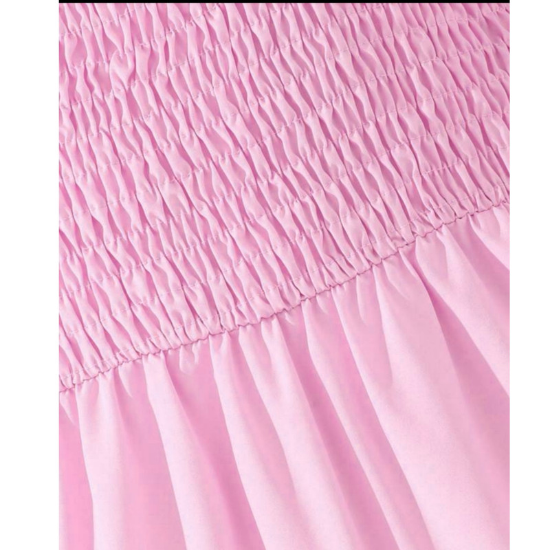 ست تاپ و شلوار زنانه مدل دم پا گشاد تابستانی  رنگ صورتی