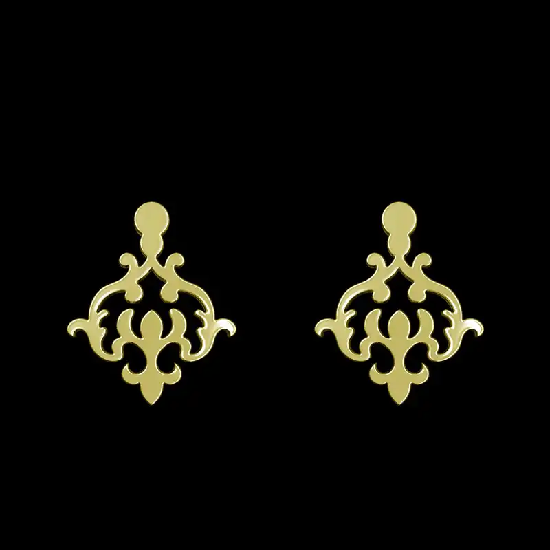 گوشواره طلا 18 عیار زنانه مدوپد مدل هندسی کد GA1-15176