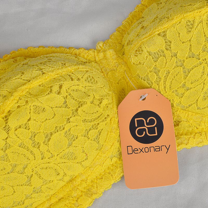 سوتین زنانه دکسونری مدل 355007610 گیپور رنگ زرد -  - 4