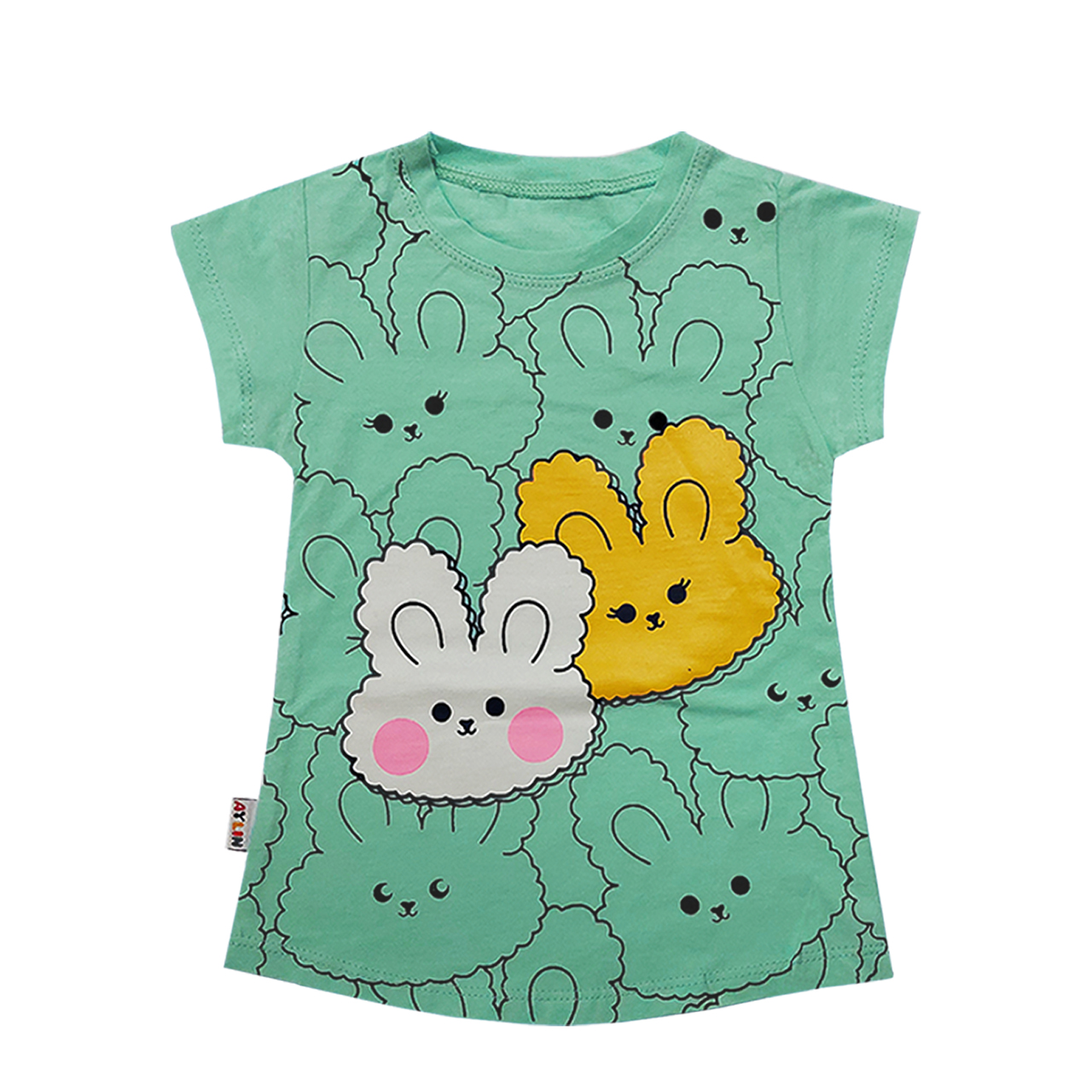 تی شرت آستین کوتاه دخترانه آیلین طرح خرگوش کد 150011