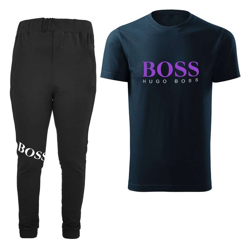 ست تی شرت و شلوار مردانه مدل 00518140 رنگ سرمه ای