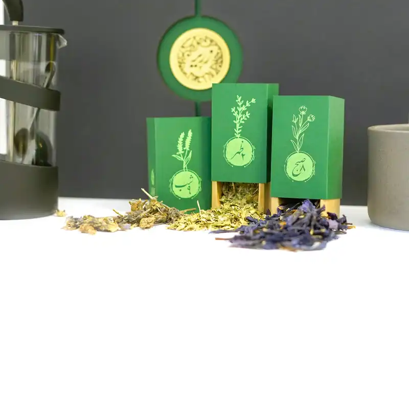 ست دمنوش ساز آرا هنر فاخر ایرانی مدل زریر 4 مجموعه 5 عددی