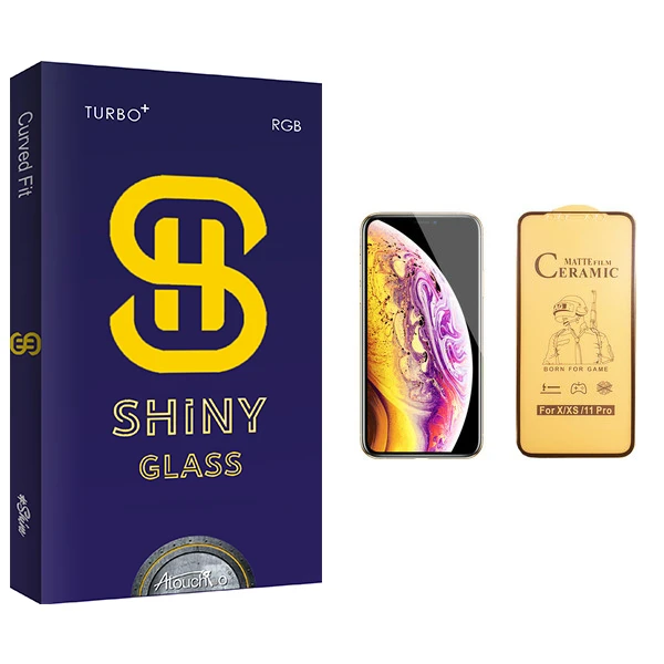 محافظ صفحه نمایش سرامیکی آتوچبو مدل Shiny Glass مناسب برای گوشی موبایل اپل iPhone XS