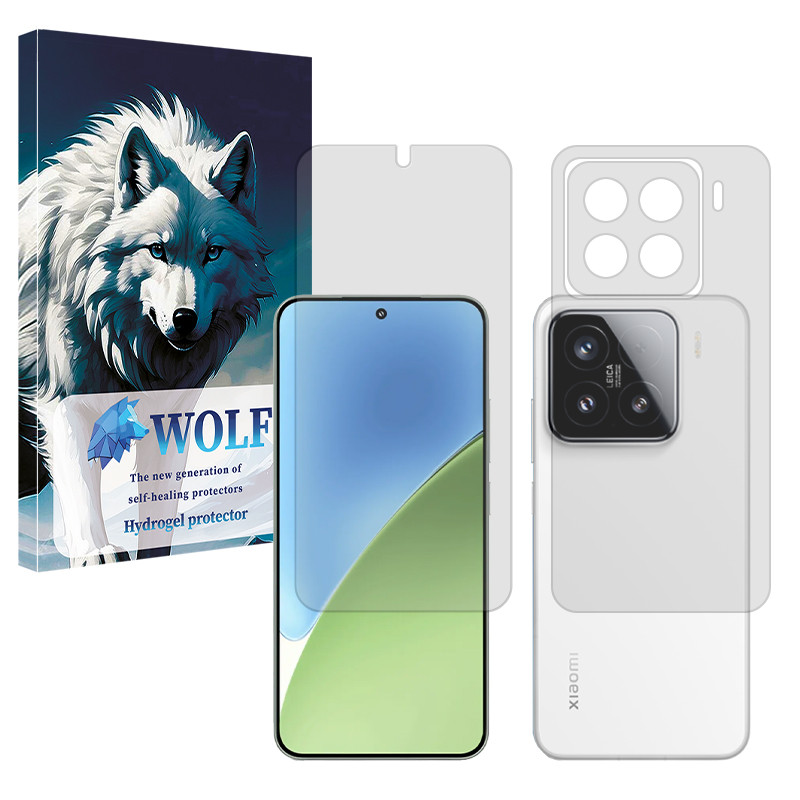 محافظ صفحه نمایش شفاف ولف مدل Tough مناسب برای گوشی موبایل شیائومی 15 Pro به همراه محافظ پشت گوشی
