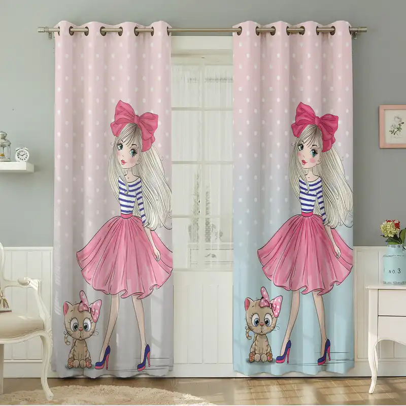 پرده نیروانا طرح کودک مدل مخمل کد 4968سایز 140×280 سانتی متر