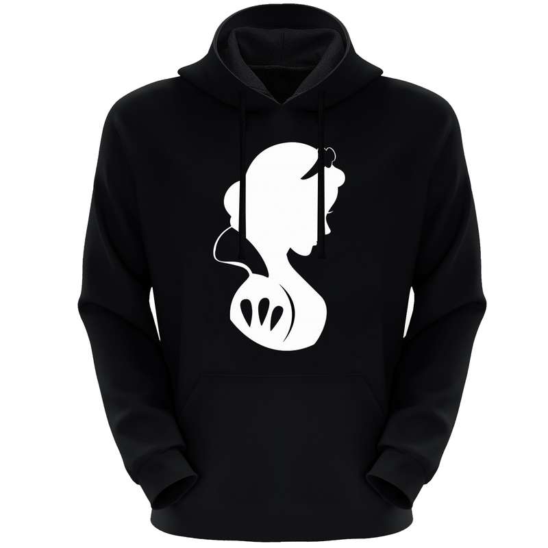 هودی زنانه مدل سفیدبرفی F377 رنگ مشکی