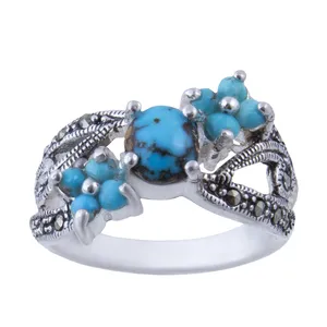 انگشتر نقره زنانه بازرگانی میلادی  مدل فیروزه کد AW_185