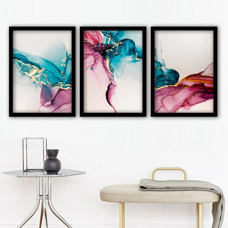 تابلو دکوراتیو طرح مدرن آبستراکت کد YF2343 مجموعه 3 عددی