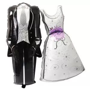 بادکنک سورتک طرح عروس و داماد مدل فویلی