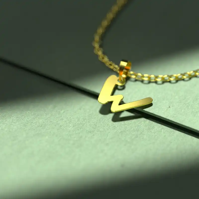 گردنبند طلا 18 عیار زنانه مدوپد مدل حرف W کد H3-1-1414