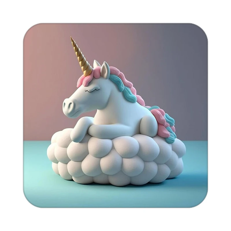 زیر لیوانی کاکتی طرح اسب تک شاخ و یونیکورن مدل mp30513