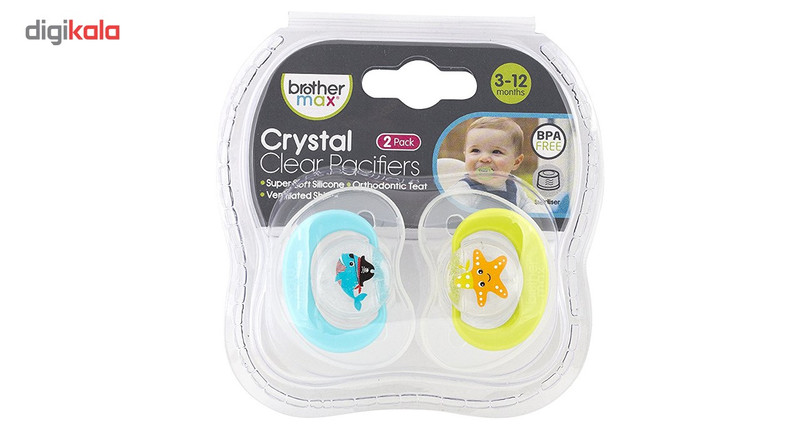 پستانک برادر مکس مدل Crystal Clear 49814 بسته 2 عددی