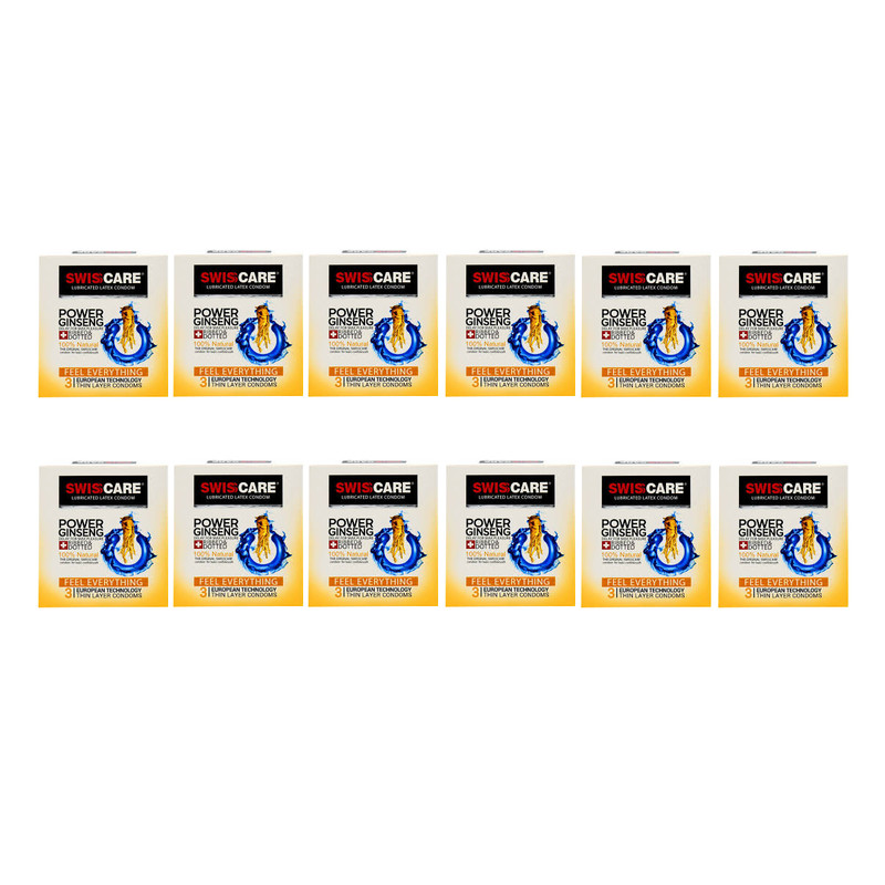 کاندوم سوئیس کر مدل POWER GINSENG مجموعه 12 عددی