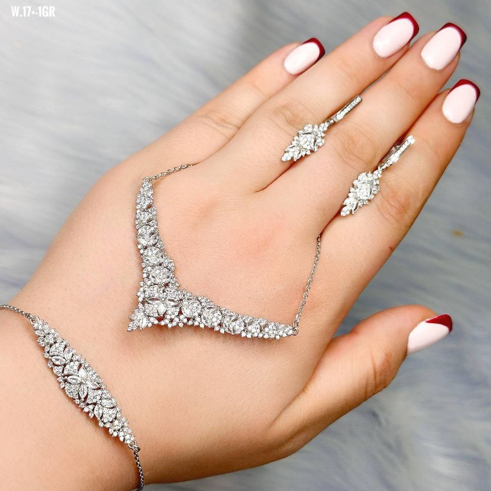 نیم ست نقره زنانه مدل MRJ1055