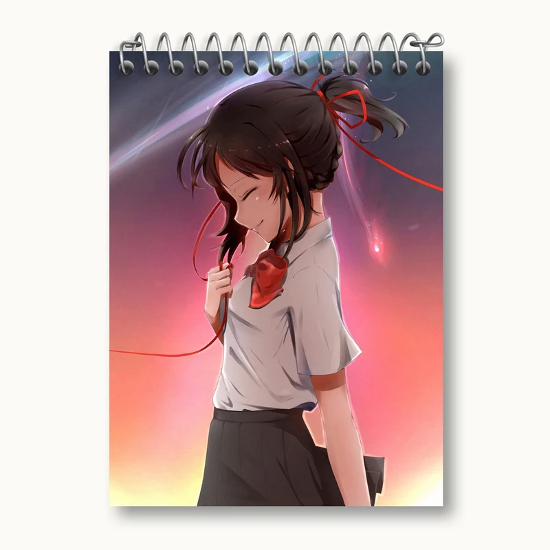 دفتر یادداشت 50 برگ خندالو مدل میتسویا میامیزو انیمه یورنیم Your Name کد 16260