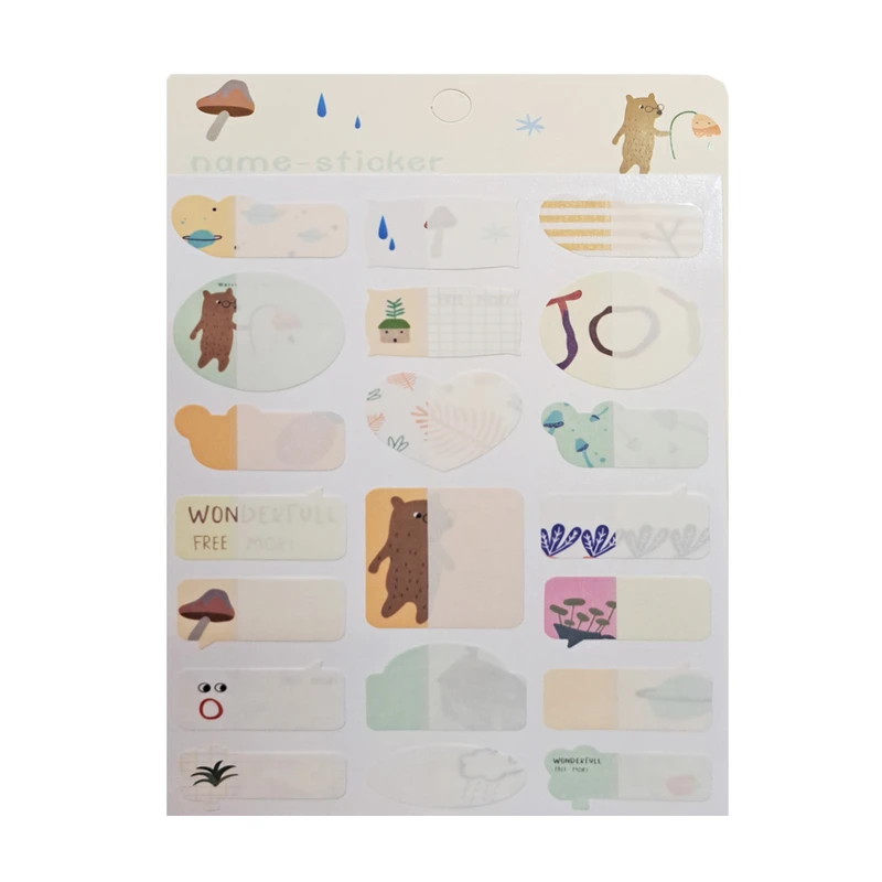 برچسب نام مدل ضد آب طرح خزس تنهای جنگل کد 404