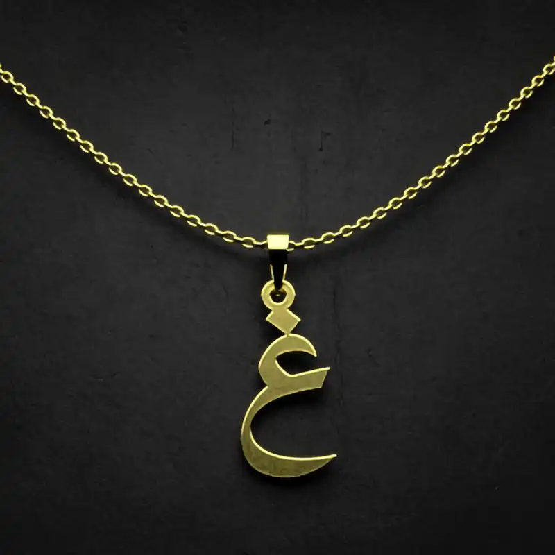 گردنبند طلا 18 عیار زنانه مدوپد مدل حرف غ کد I3-1-1086