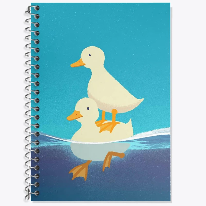 دفتر زبان 50 برگ خندالو مدل دو خط طرح اردک های خنگ کد 29236