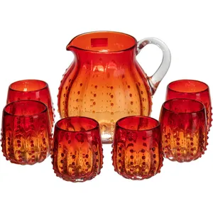 پارچ و لیوان گالری ساتگین طرح بلور نگینی کد 57026  مجموعه 7 پارچه