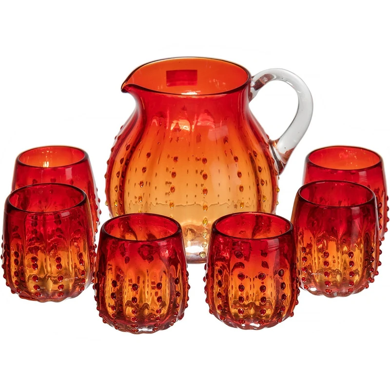 پارچ و لیوان گالری ساتگین طرح بلور نگینی کد 57026  مجموعه 7 پارچه