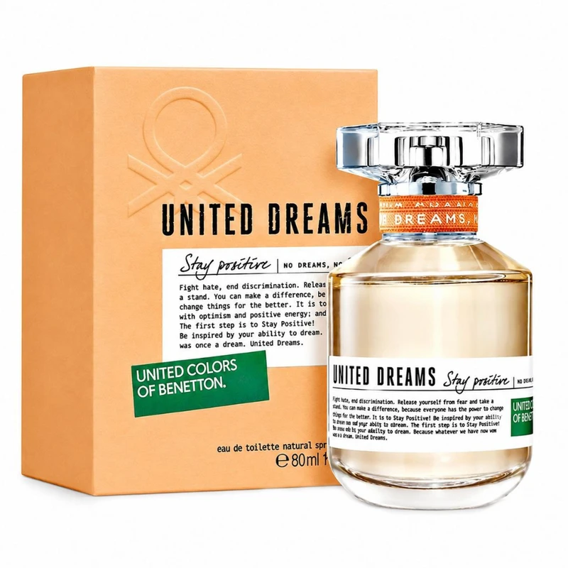 ادوتویلت زنانه بنتون مدل United Dreams Stay Positive با رایحه خنک حجم 80 میلی‌لیتر