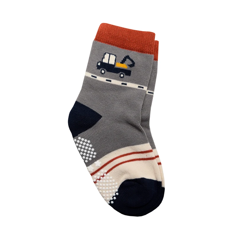 جوراب ساق کوتاه پسرانه لیمونار گالری مدل جرثقیل کف استپ دار