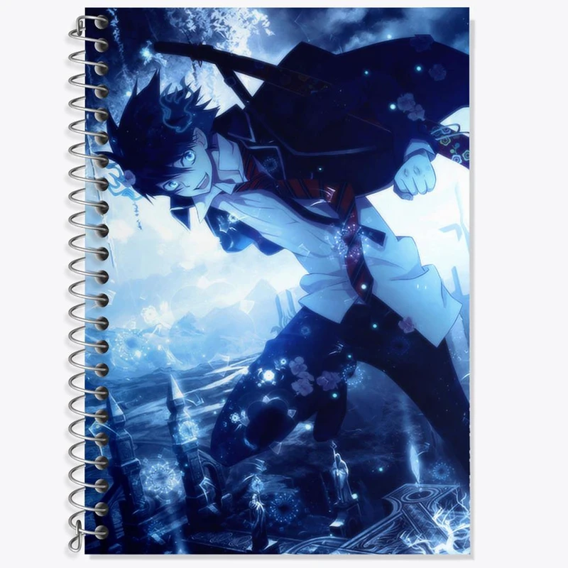 دفتر زبان 50 برگ خندالو مدل دو خط طرح رین انیمه جنگیر آبی کد 16375