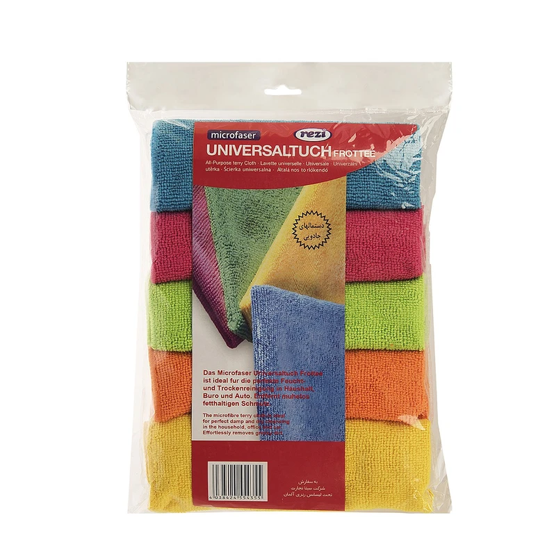 دستمال میکروفایبر رزی کد 4355 بسته 5 عددی