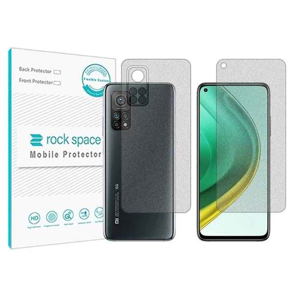 محافظ صفحه نمایش مات راک اسپیس مدل HyMTT مناسب برای گوشی موبایل شیائومی Mi 10T Pro 5G به همراه محافظ پشت گوشی 