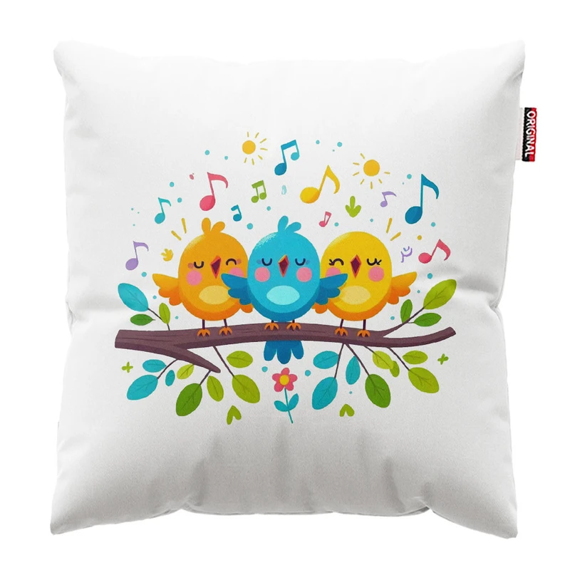 کوسن پاد آفرین طرح کارتونی پرنده کد 1397 سایز 30*30 سانتی متر