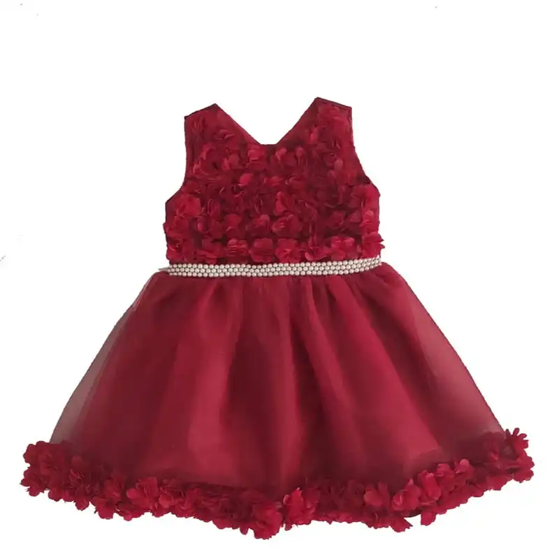 ست پیراهن و تل مو دخترانه مدل  شکوفه