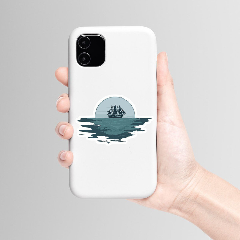 استیکر لپ تاپ و موبایل بووم طرح کشتی کد mr5