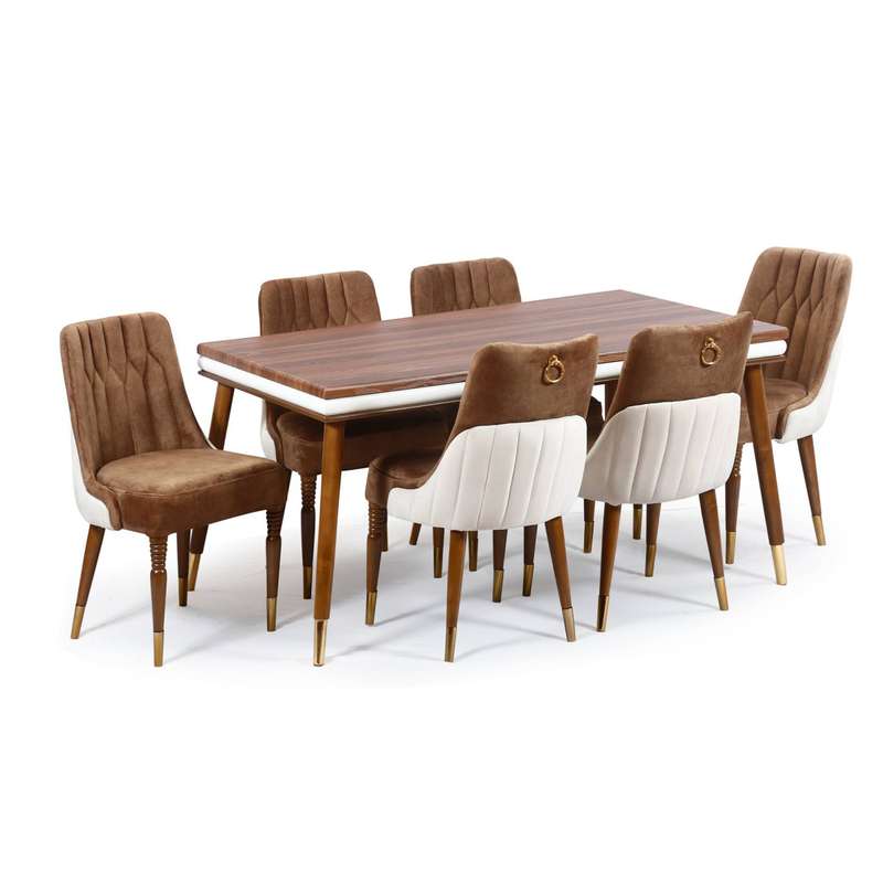 میز و صندلی ناهارخوری 6 نفره مدل پیکاسو کد 10