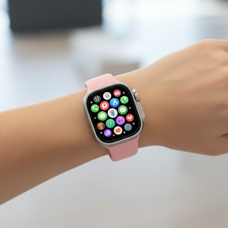 ساعت هوشمند 49 میلی متری تی کی مدل seven plus one 7+1 با بند سیلیکونی