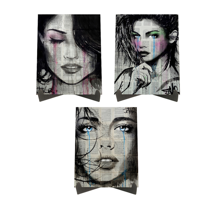 تابلو شاسی رومیزی طرح آثار لویی جوور کد LS2370 مجموعه 3 عددی