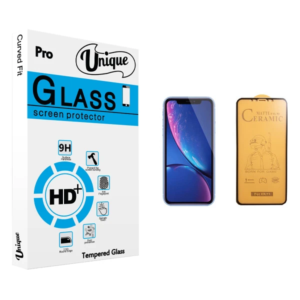 محافظ صفحه نمایش سرامیکی يونيک مدل +Clear مناسب برای گوشی موبایل اپل iPhone XR